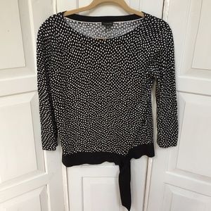 Talbots Black & White Top
